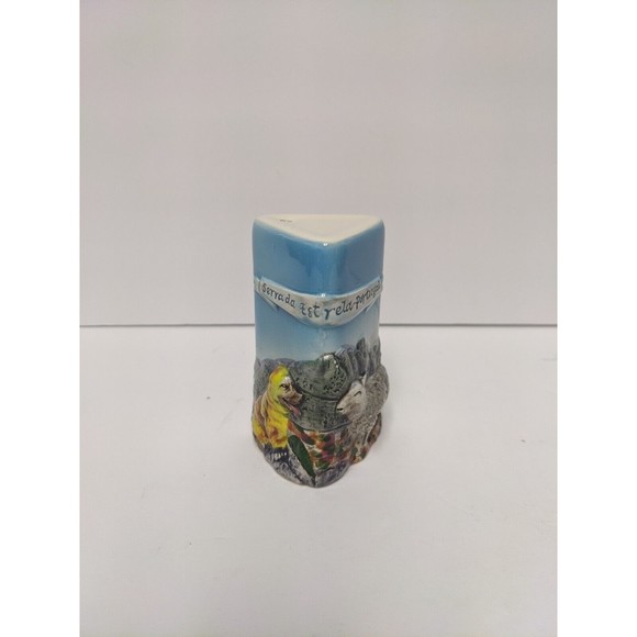 Ceramic Portugal Hand Painted Triangle Toothpick Dispenser Dog Sheep Animals - Picture 1 of 8